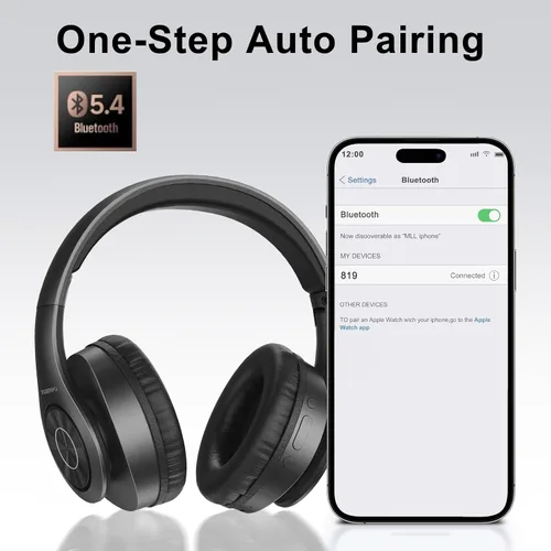 Vista 3 de TUINYO Audífonos Bluetooth negros