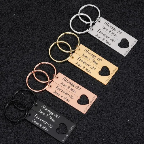 Vista 3 de Aizza Beata Regalos del día de San Valentín para él, llaveros personalizados para pareja, novio, marido, llavero para aniversario