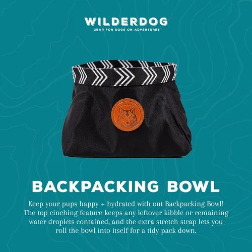 Vista 3 de Wilderdog Tazón para mochileros - Capacidad para alimentos y agua hasta 64oz - Negro