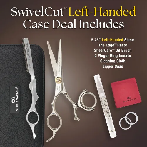 Vista 8 de Olivia Garden SwivelCut - Tijeras de peluquería profesionales para zurdos