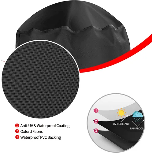Vista 3 de Funda para parrilla, cubierta de parrilla de gas de 22 pulgadas, impermeable, resistente a la intemperie, resistente a los rayos UV y a