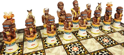Vista 3 de Aborígenes australianos tribales hombres de ajedrez conjunto aborigen NO Junta - NO Board