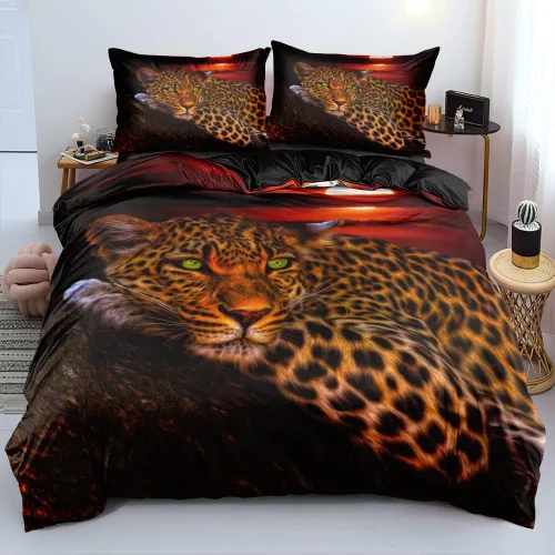 Vista 11 de Juego de funda de edredón con diseño de tigre blanco, tamaño individual, funda de edredón con estampado de animales salvajes, juego de ropa de cama