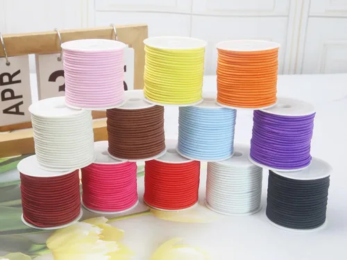 Vista 4 de Surtido de 12 rollos de cuerda elástica de colores de 0.079 in, 300 pies, cuerda elástica redonda con cuentas pequeñas para poni, cuentas