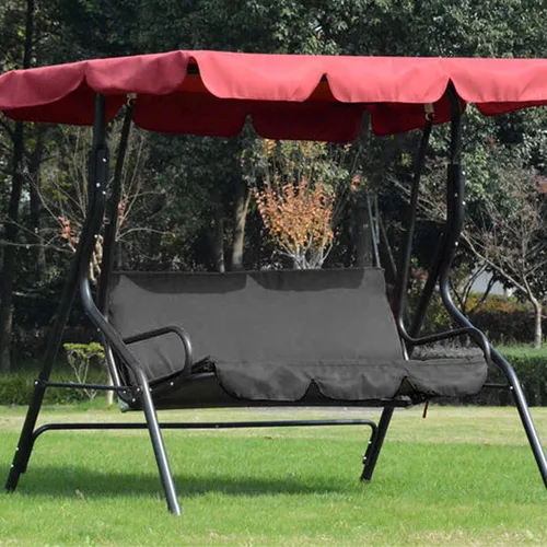 Vista 5 de Duokon Fundas de columpio para patio al aire libre, cubierta de hamaca de 3 plazas triples, protector a prueba de viento para muebles de patio Negro
