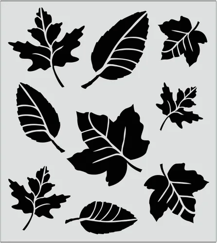 Vista 2 de FolkArt Stencil grande para pintura, 30731 Variedad de hojas.