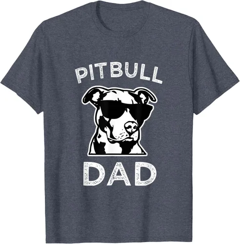 Vista 22 de Camiseta para hombre con diseño de Pitbull Dad Pit Bull Dog para hombre, Negro