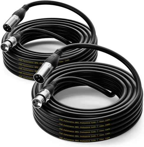 Vista 26 de EBXYA Cable XLR de 2 pies, paquete de 10 unidades, cable de micrófono equilibrado premium con cable XLR de 3 pines macho a hembra, color negro
