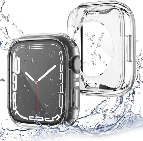 Vista 10 de [Paquete de 2] Funda impermeable 2 en 1 compatible con Apple Watch de 1.575 pulgadas (1.575 in), protector de pantalla SE Series 6 5 4, película
