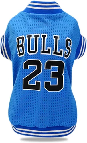 Vista 8 de Ropa para perros Camiseta transpirable de malla de baloncesto, ropa para mascotas, ropa deportiva para cachorros, camisa para perros de moda de Azul