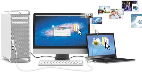 Vista 3 de j5create JUC500 Intercambio de datos, teclado y ratón/transferencia de datos de transferencia de cables USB 3.0 entre Mac y Windows