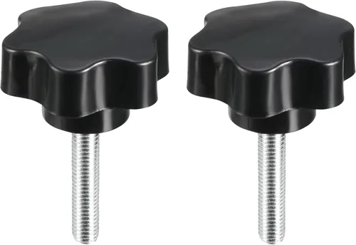 Vista 11 de uxcell Pomo de tornillo de sujeción, 1.890 in de diámetro con forma hexagonal de ciruela, perilla de estrella M8 x 0.787 in, rosca macho, 2