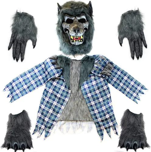 Vista 8 de Spooktacular Creations Werewolf Costume with Mask for Kids Boys Halloween Dress Up