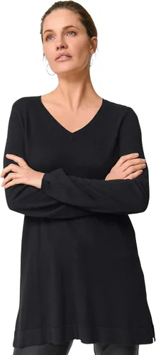 Vista 4 de Ellos Suéter tipo túnica con cuello en V para mujer, talla grande