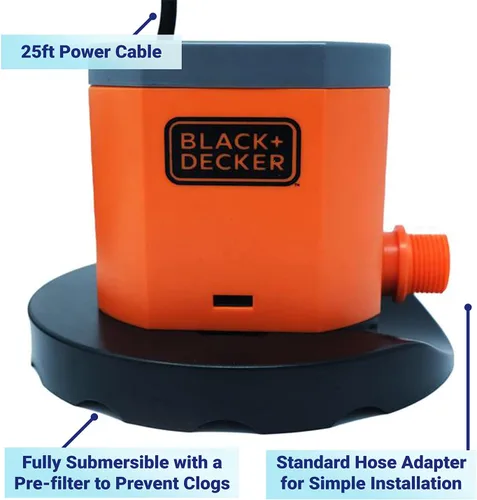 Vista 4 de BLACK+DECKER Bomba de cubierta, 800 GPH Automática