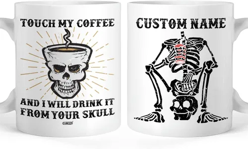 Vista 13 de CUBICER Taza de café de cerámica negra personalizada, tazas religiosas, con nombre personalizado, tazas grandes con refranes para mujeres, hombres