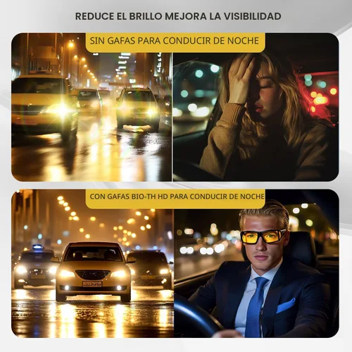 Vista 6 de Gafas de conducción de visión nocturna para hombres y mujeres, ajuste A01 Negro Claro