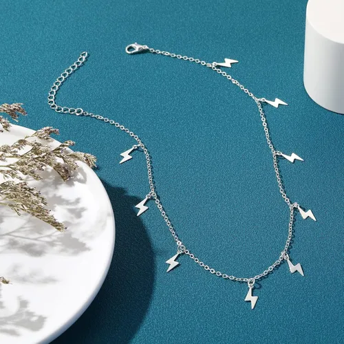 Vista 4 de BUREI Layered Choker Pendant Necklace for Women Cubic Zirconia Chain Necklace for Women Gold Chain Choker for Girls Gift