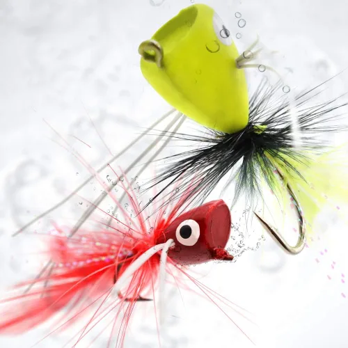 Vista 9 de Popper-Flies-para-Mosca-Pesca-Topwater-Bass-Panfish-Bluegill Poppers Moscas Bugs Señuelos
