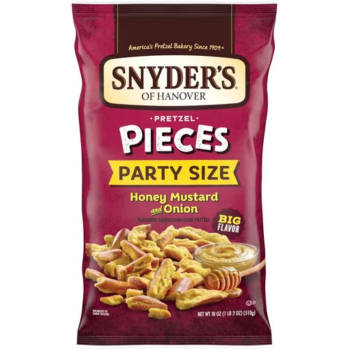 Vista 11 de Snyder's of Hanover Piezas de pretzel, miel mostaza y cebolla, 3.25 oz, 6