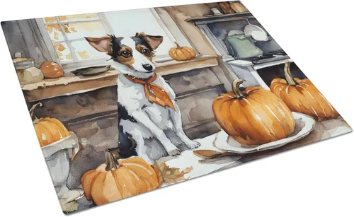 Vista 114 de Caroline's Treasures DAC1720LCB Affenpinscher - Tabla de cortar de vidrio con calabazas para cocina de otoño, grande, decorativa, de vidrio