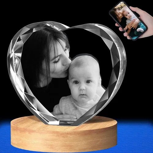 Vista 10 de Foto de cristal grabada en 3D personalizada, foto 3D, imagen de cristal 3D, foto grabada con láser, cristal grabado en el interior con fotografía