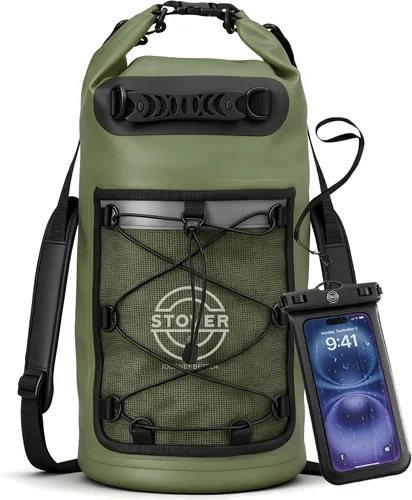Vista 17 de STOVER 5/10/25/30/40/55L Waterproof Dry Bag- Roll-Top Backpack w/Phone Case- Kayaking, Hiking, Camping, Boating- Men/Women