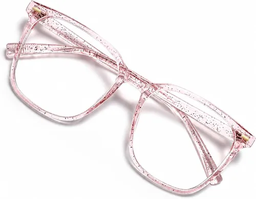 Vista 24 de Gafas cuadradas de gran tamaño con bloqueo de luz azul para mujeres y hombres, antifatiga para monitor de computadora, reducen la fatiga ocular