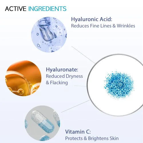 Vista 4 de Suero Hidratante Intensivo Coreano Hidratante Coreano, Hidratante, Revitalizante, Ácido Hialurónico, Hialuronato de Sodio, Crema Facial Vitamina C