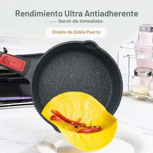 Vista 5 de AIKENBBKK Sartén de 10 pulgadas de profundidad con tapa, sartén Negro