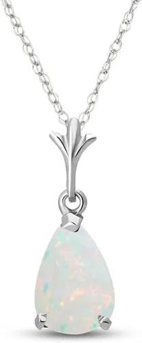 Vista 13 de Galaxy Gold GG 14K Yellow Gold 0.77 Carat Natural Opal Pendant Necklace - October Birthstone - Hope & Creativity - 16" to 24" - Fine Jewelry for
