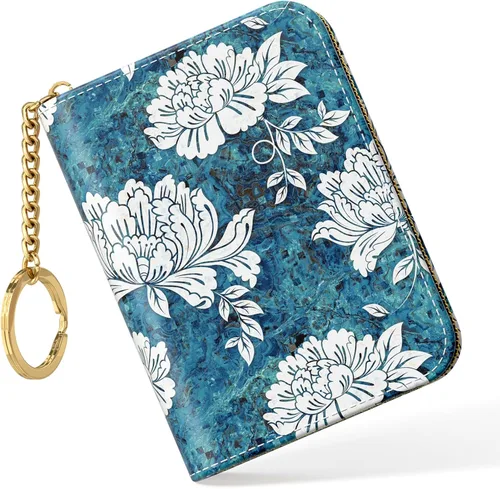 Vista 27 de Nipichsha Tarjetero para Tarjetas de Crédito, Tarjetero Pequeño de RFID para Mujeres, Tarjetero de Cuero Delgado, Modas Hoja de arte abstracto