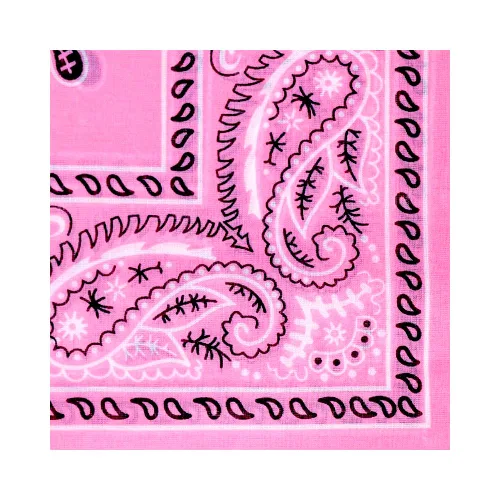 Vista 2 de OCD Bargain - Bandanas de algodón con estampado de cachemira para la cabeza, diadema, pañuelo, accesorios, Rosa claro