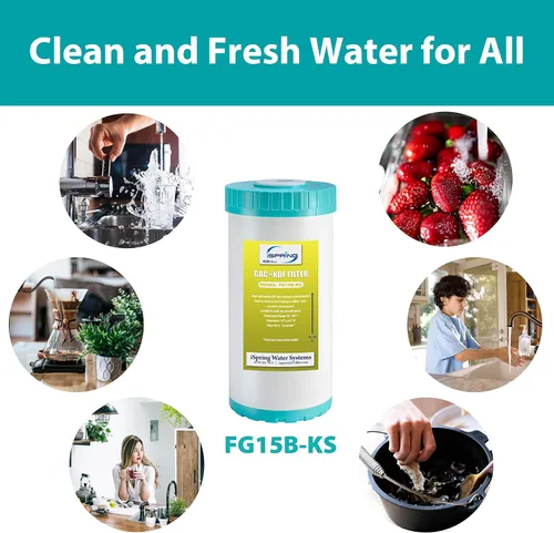 Vista 4 de iSpring FG15B-KS Cartucho de repuesto de filtro de carbono GAC y KDF de alta calidad para sistema de filtración de agua debajo del fregadero