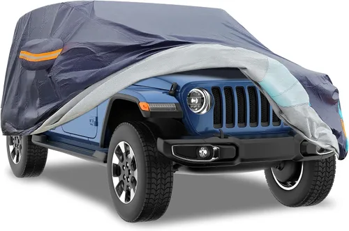 Vista 18 de Funda de coche impermeable de 2 puertas, para todo tipo de clima para automóviles, cubierta completa para exteriores con protección contra lluvia