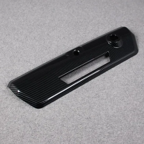 Vista 4 de Beautost Compatible con Ford F-150 2021 2022 2023 2024 2025 F150 cromado para puerta trasera trasera (fibra de carbono negro)