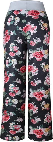 Vista 5 de Pantalones de pijama para mujer, pantalones de pijama a cuadros de búfalo, pantalones casuales sueltos de pierna ancha, pantalones elásticos