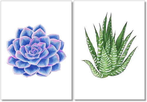 Vista 3 de Succulent Wall Art Prints (Set of 8) - 5x7 - Unframed - Botanical Print - Cactus Decor
