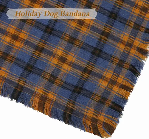 Vista 4 de STMK Bandana de otoño para perro, paquete de 4 bandanas para perros con borlas y bordes para perros pequeños, medianos y grandes