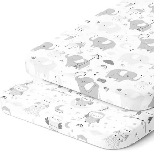 Vista 10 de Joey + Joan Sábanas de moisés compatibles con el moisés Mamaroo de 4moms, se adapta a colchón ovalado de moisés de 18 x 30 pulgadas, suave, 100%