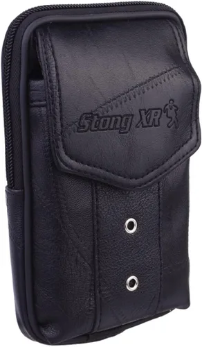Vista 8 de TENDYCOCO Paquete de 1 bolsa de cintura para hombres monedero para hombres bolso vertical para teléfono móvil bolsa de cuero genuino hombres negro