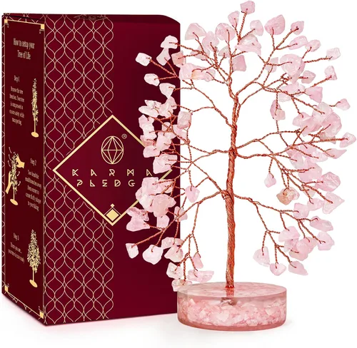 Vista 22 de Árbol de la vida de cristal para decoración del hogar y la oficina, regalos para mujeres, piedras curativas de amazonita de chakra, árbol bonsái