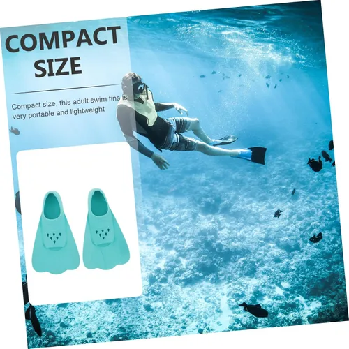Vista 3 de Happyyami Aletas de natación cortas de silicona para adultos y aletas de entrenamiento flexibles para esnórquel en piscina y mar, cómodo diseño sin
