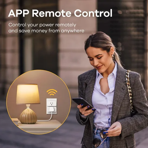 Vista 8 de Linkind Matter Smart Plug, funciona con Apple Home, Siri, Alexa, Google Home, SmartThings, Smart Outlet 15A/1800W Max, automatización del hogar