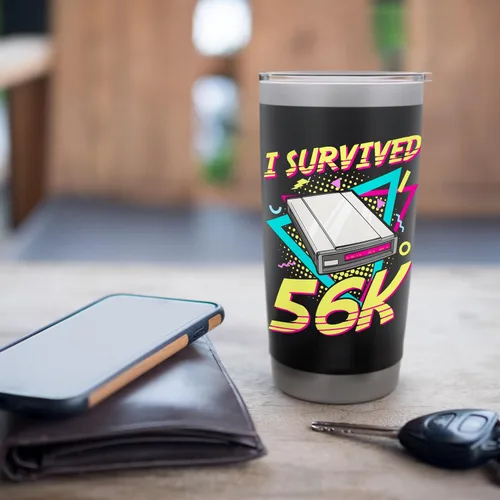 Vista 7 de 90s Nostalgia Retro 90s Dial Up Internet Vintage Stainless Steel Insulated Tumbler
