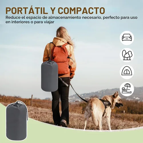 Vista 2 de BEAUTYZOO Cama para perros al aire libre, impermeable, portátil, reversible Verde militar