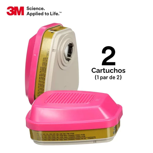 Vista 3 de 3M Cartucho/filtro respirador P100 60926, 1 par, NIOSH, ayuda a proteger contra vapores orgánicos, gases ácidos, amoniaco metilamina, formaldehído