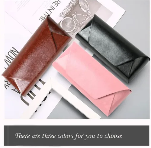 Vista 9 de 2PCS Leather Glasses Case, PU Portable Eyeglass Case, Sunglasses Case Protector