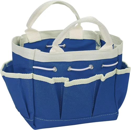 Vista 8 de HARFINGTON Bolsa de herramientas de jardín pequeña de 7.5 x 4 x 5 pulgadas, Oxford impermeable con bolsillos, bolsa de mano de jardín, organizador