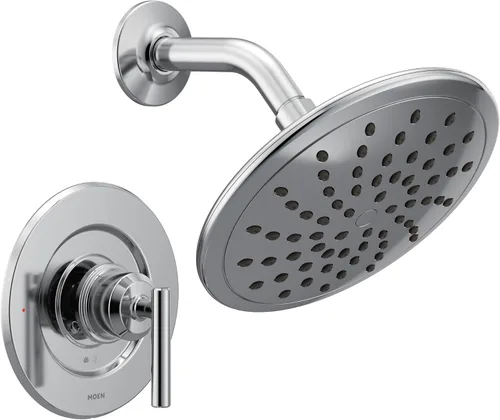 Vista 6 de Moen Gibson Posi-Temp - Molde de ducha moderno de equilibrio de presión dorado bronce con cabezal de ducha de lluvia de 8 pulgadas, requiere Bronce